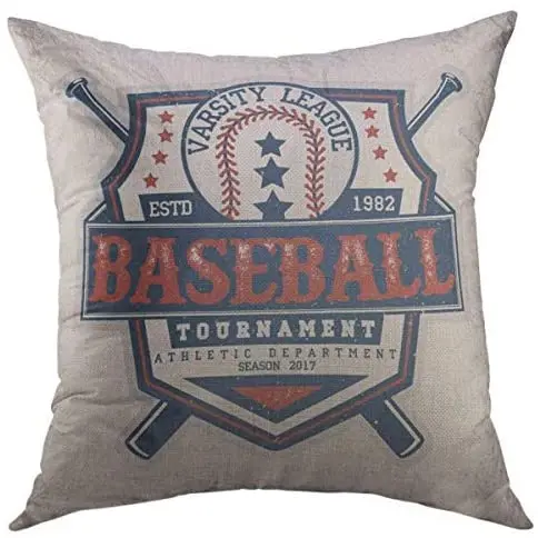 

Pooizsdzzz Decorative Throw Pillow Cover for Couch Sofa,Team Vintage Graphic Design Grange amp Baseball Emblem Case 18x18 Inch