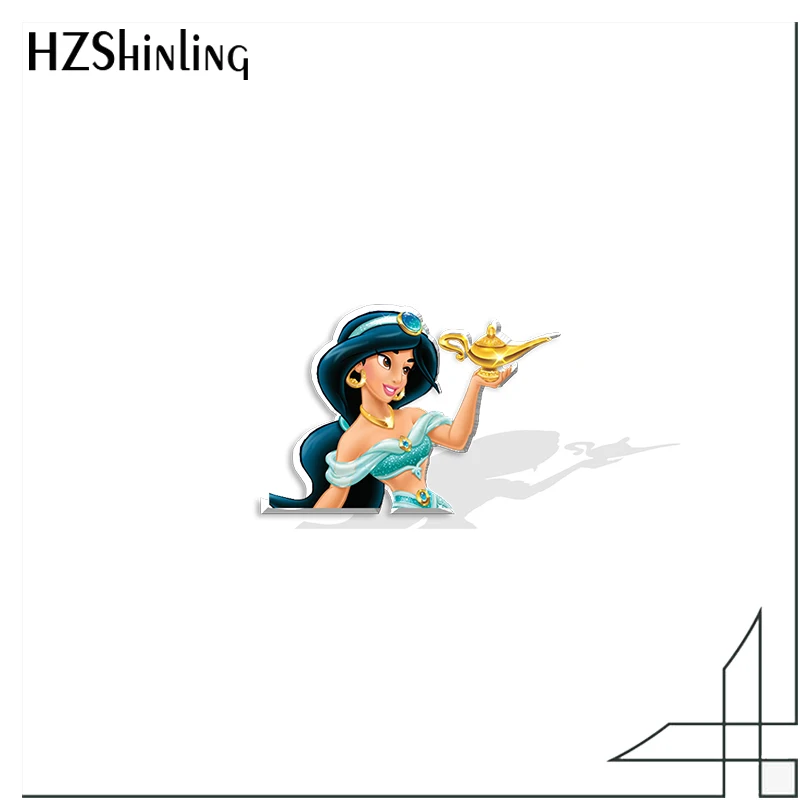 Аладдина Джина Мультяшные жасминовые акриловые булавки для лацканов эпоксидные