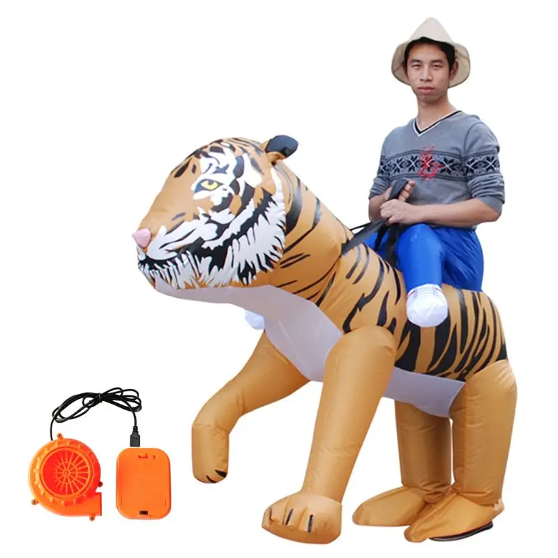 

Inflatable Mount Tiger Lion Costume Fancy Dress Cosplay Halloween Party Toy