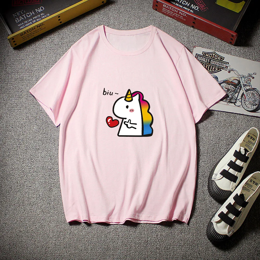

Summer Tops Women Clothes Loose Tshirt letter Print Tees Pink T Shirt Spoof Personality Vogue Short Sleeve T-shirt Female