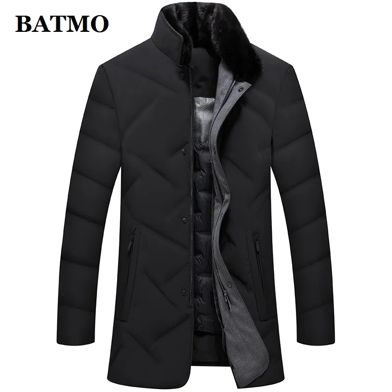 BATMO 2019 Новое поступление зимние мужские пуховики из 90% утиного пуха с воротником
