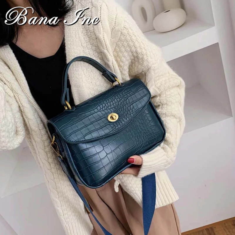 

New Casual Retro Crocodile Pattern PU Leather Crossbody Bags for Women 2021 Mini Shoulder Bag Lady Travel Handbags Totes