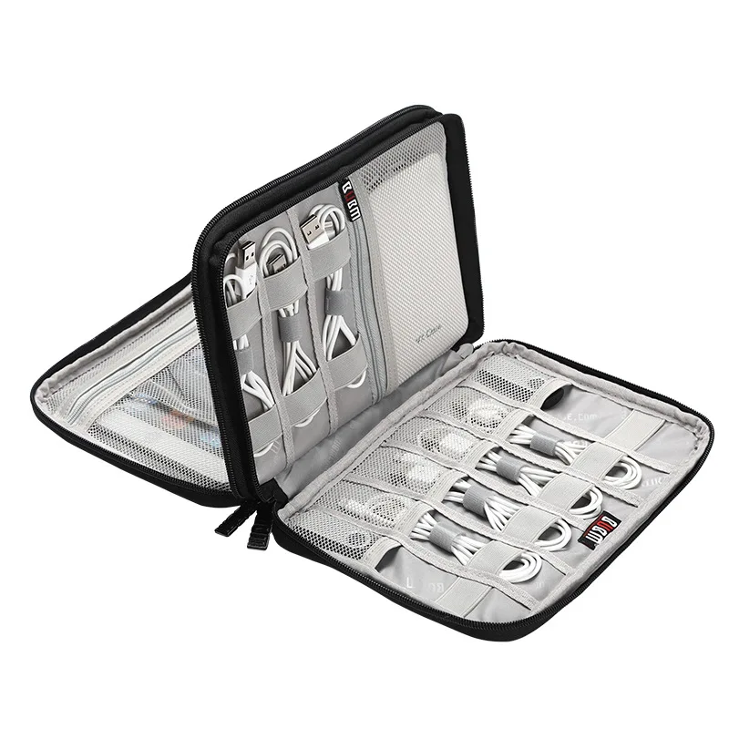 2 слоя сумка для хранения кабеля Портативный жесткий защитный чехол наушников