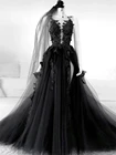 Женское свадебное платье It's yiiya, черное кружевное платье с открытой спиной и разрезом сбоку на лето 2019