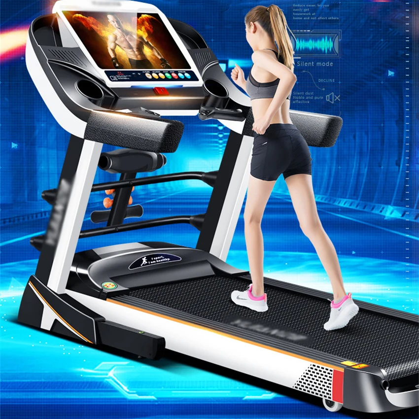 

8096 Electric Treadmill 14.1 inch WIFI Multi-function Intelligent System Super Quiet Folding Home Runing Treadmill 0.8-18km/h