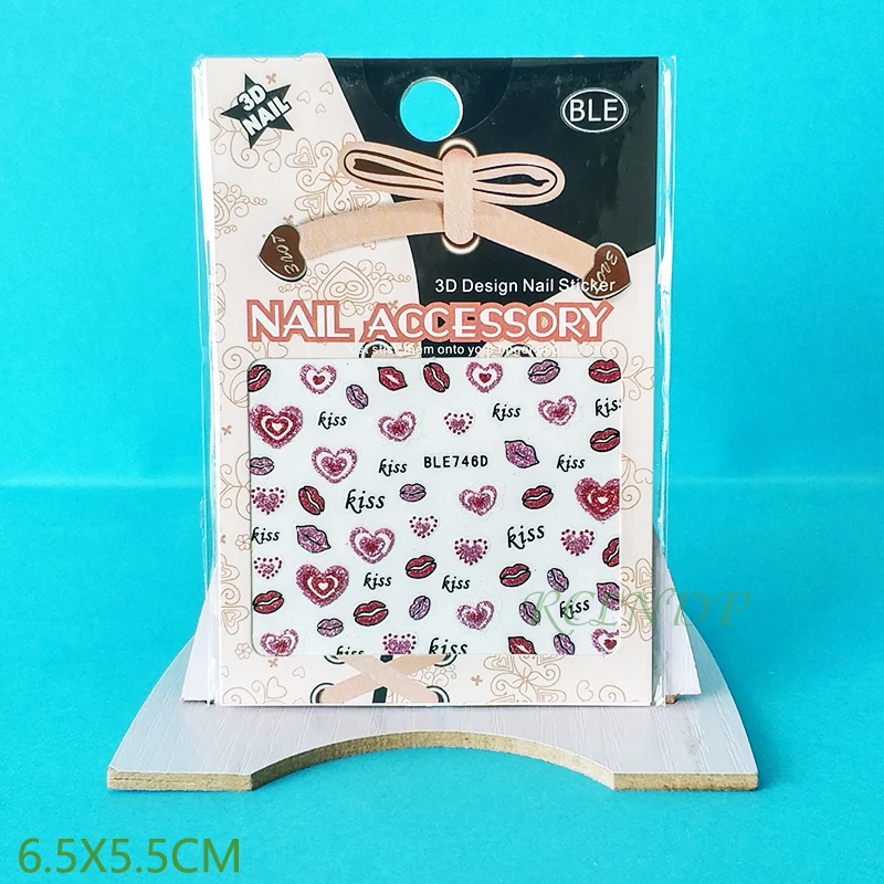 3D наклейки для ногтей все украшения слайдеры Красные Губы Поцелуй сердце любовь