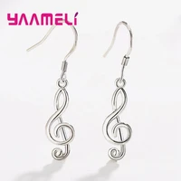 music notation drop earrings for women goldsilver color 925 sterling silver plain metal texture fashion jewelry wholesale