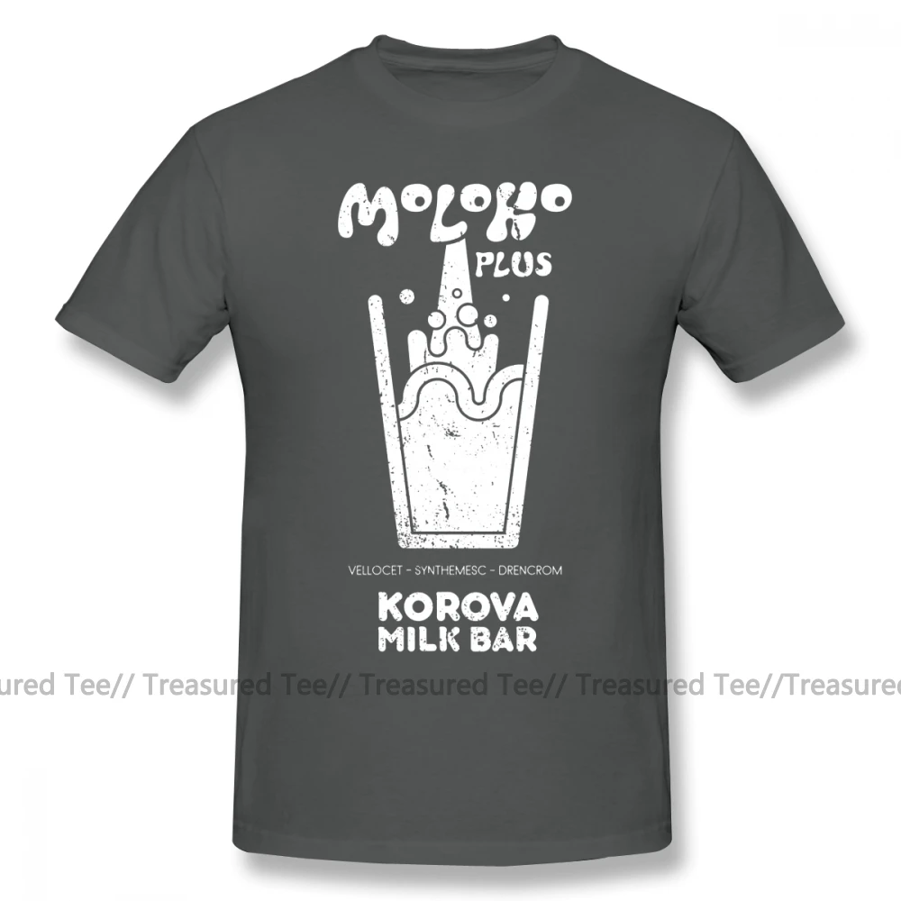 Dark Grey Заводная оранжевая футболка Moloko Plus A Clockwork оранжевая Футболка модная Милая футболка с коротким рукавом 100 хлопок мужская футболка с принтом - Цвет: Dark Grey