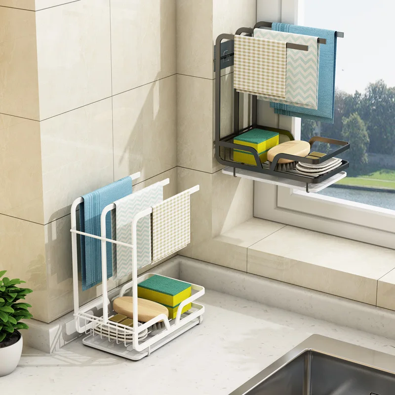 

Soap Sponge Holder Towel Rack Rag Rack Sink Drain Rack Soap Sponge Drain Rack Kitchen Organizer Kitchen Storage Accessories