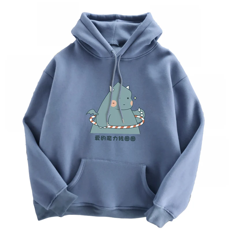 

2020 Autumn And Winter New Large Size Cartoon Printing Ladies Pullover Casual Letters Loose Plus Velvet Thickening Women Hoodie