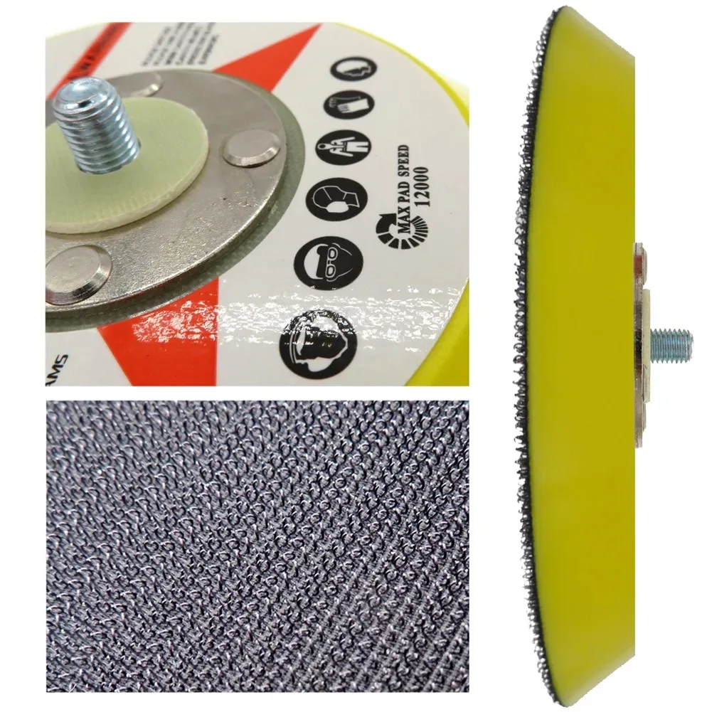 

5\"125mm 8Holes Sander Backing Pad Hook&Loop Sanding Pads Sponge Sanding Disc Holder F5/16\" UNF Male Thread