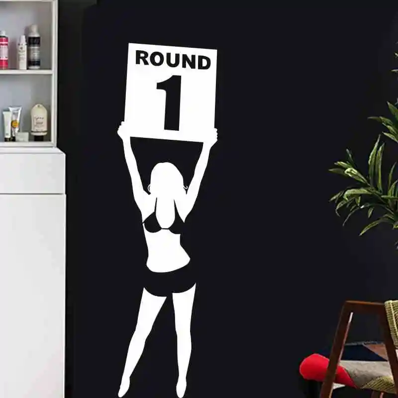 

Placards Girl Boxing Wall Sticker Kick Boxer Play Glove Free Combat Vinyl Striker Home Decoration Wall Decor Pugilism Car Decal