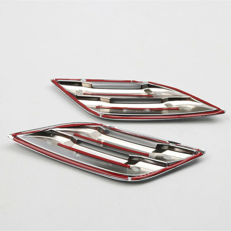 

ABS Chrome Grain Stick-on Side Fender Vent Outlet Cover Trim Decoration for Ford Raptor F150 2017-2020 Car Accessories