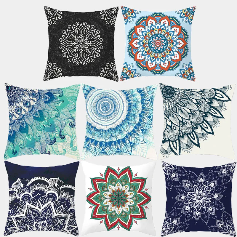 

Декоративный чехол для подушки с мандалой, квадратный чехол из полиэстера для подушки, модная офисная подушка для дивана, украшение для дом...