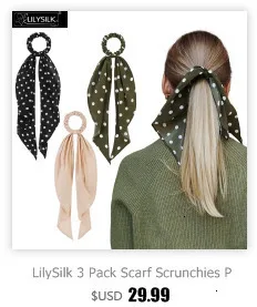LilySilk резинки для волос, 3 упаковки, Charmeuse Hair, 100 чистый шелк, случайный цвет, головная веревка, резинка для волос, аксессуары, Роскошные