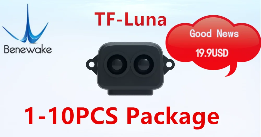 

Benewake TF-Luna Single point laser radar module small size, low power consumption light weight 5V UART IIC Interface
