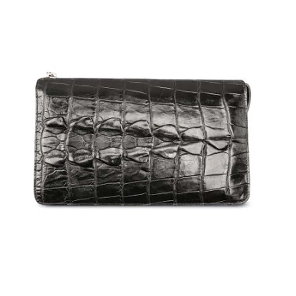 

dae Siamese crocodile skin handbag for men crocodile Leather wallet crocodile double-sided single-handle bag man clutch bag