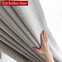 linen texture 100 blackout curtains for bedroom long living room window curtains thermal insulated blinds curtain panels drapes