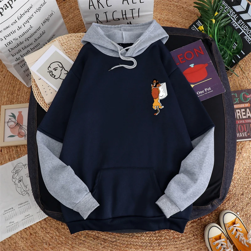 Осенне-зимние мужские толстовки популярных цветов в стиле пэчворк с