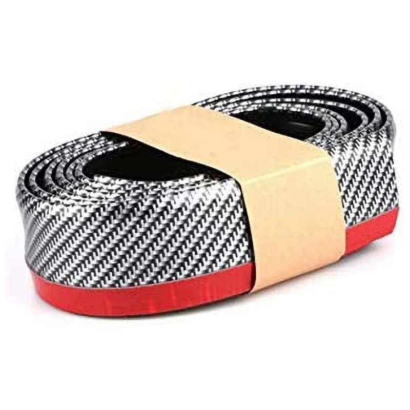 

2.5M 60mm Width Strip Car Bumper Lip Strip Protectors Splitter Bumper Carbon Fiber Rubber Lip