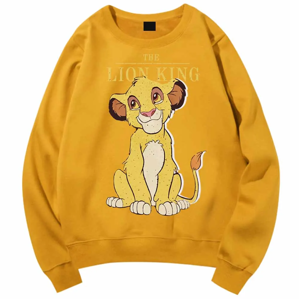 

Disney Stylish The Lion King of the Jungle Letter Cartoon Print T-Shirt O-Neck Pullover Casual Unisex Long Sleeve Tops 6 Colors