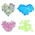 50 шт. 3D звезды и луна аккумулирования энергии флуоресцентный светится в темноте светящаяся на настенные наклейки для детской комнаты Гостиная наклейка