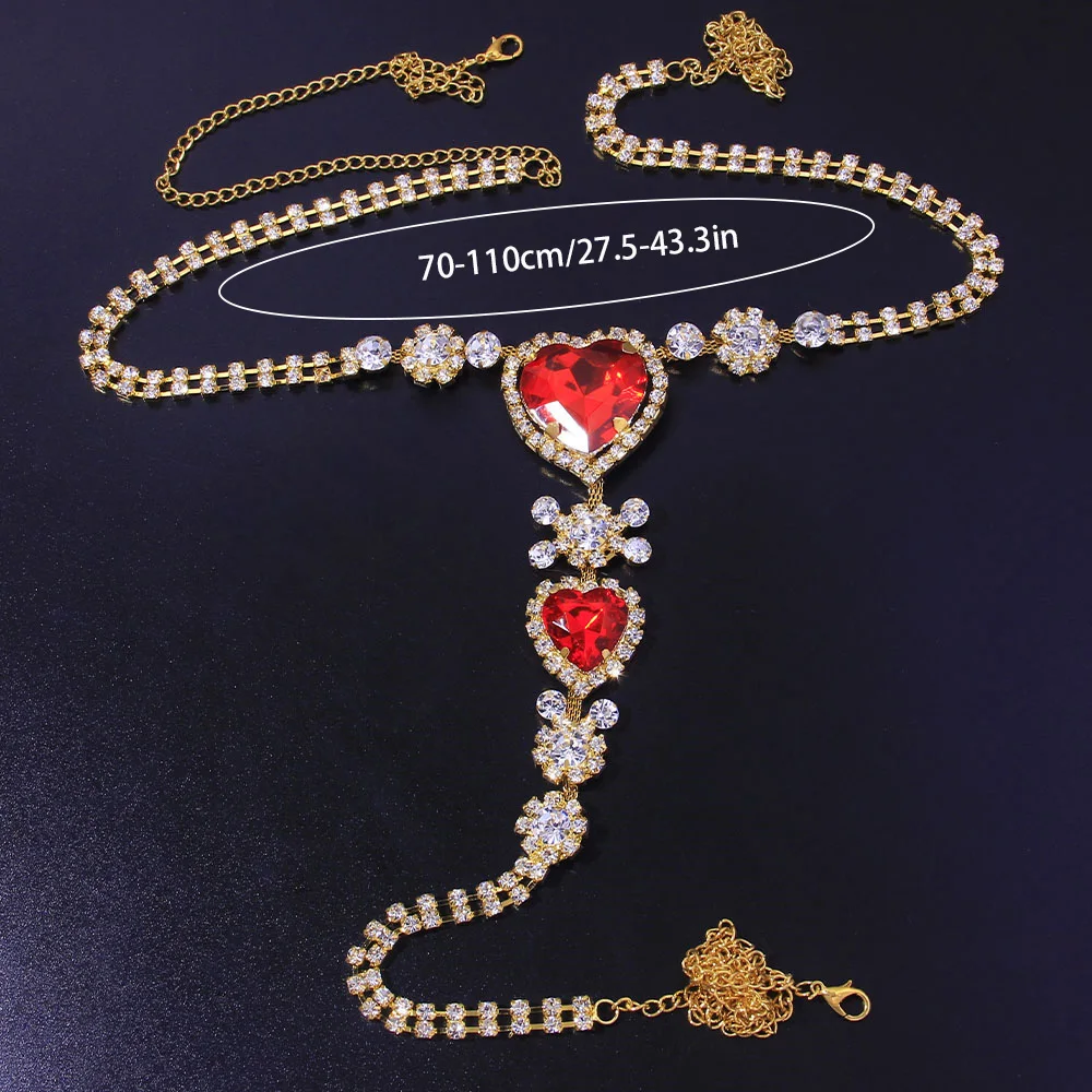 Женские трусики-танга Rave Double Heart стразы бикини украшение с красными кристаллами