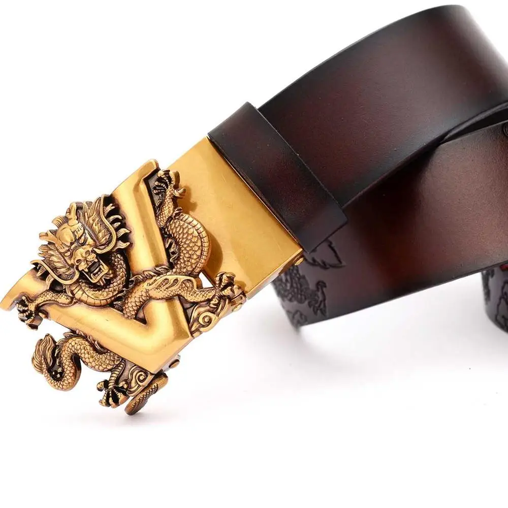 

New Men's Automatic Ratchet Leather Belt 35mm Wide 1 3/8" Male Waistband
