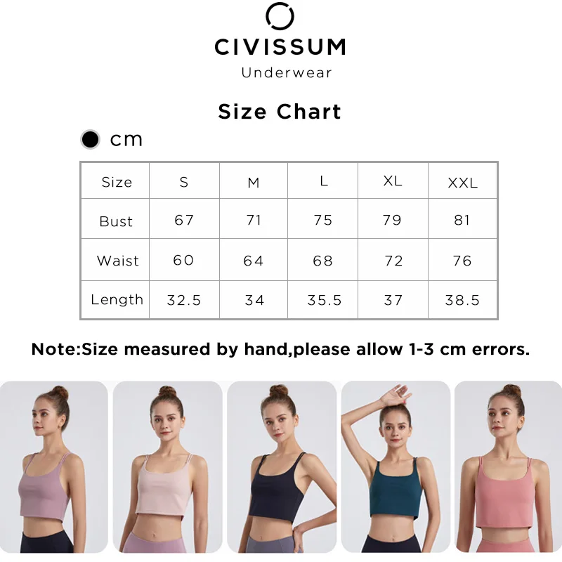 

CIVISSUM Women's underwear double-sided sling sexy beauty back sports bra CS-7004