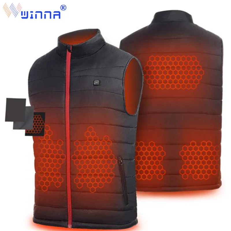 

Unisex washable USB rechargeable electric heating vest clothing outdoor ski hiking fishing winter warm jacket vest to keep warm