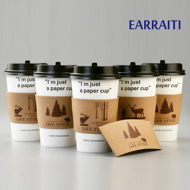 400 шт одноразовый держатель для чашек молочный чайный магазин кофейная чашка с