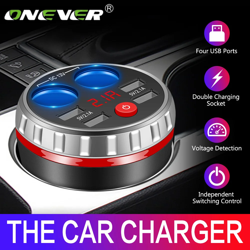 Автомобильное зарядное устройство Onever 5 В 3 1 А 4 USB Разветвитель