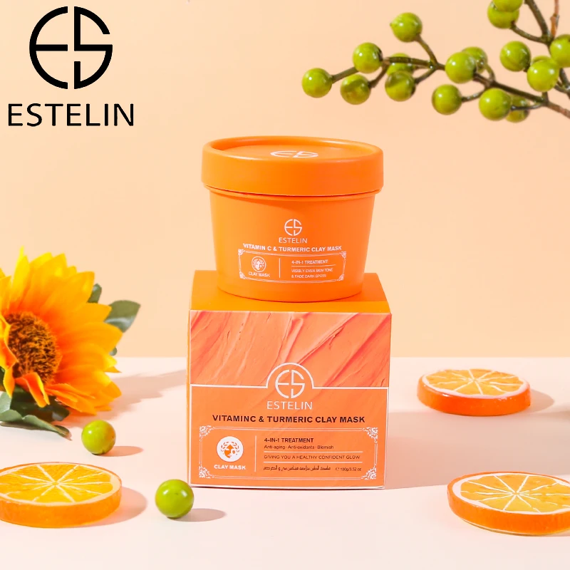100g Vitamin C Turmeric Mud Mask Moisturizing Exfoliating Clay Deep Cleansing Blackhead Removal |
