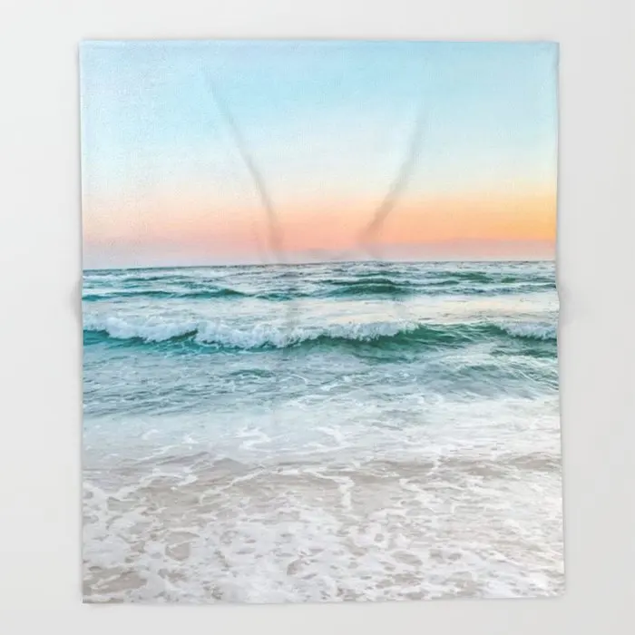 

Sunset Ocean Scenery Flannel Blanket Winter Bedspread Soft Warm Throw Blankets for Bed Sofa Travel Bedding Throws