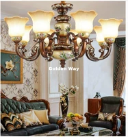 french luxurious alloy chandelier living room d80cm h50cm 6arms de multicolor glass lampshades bedroom led hanging light fixture