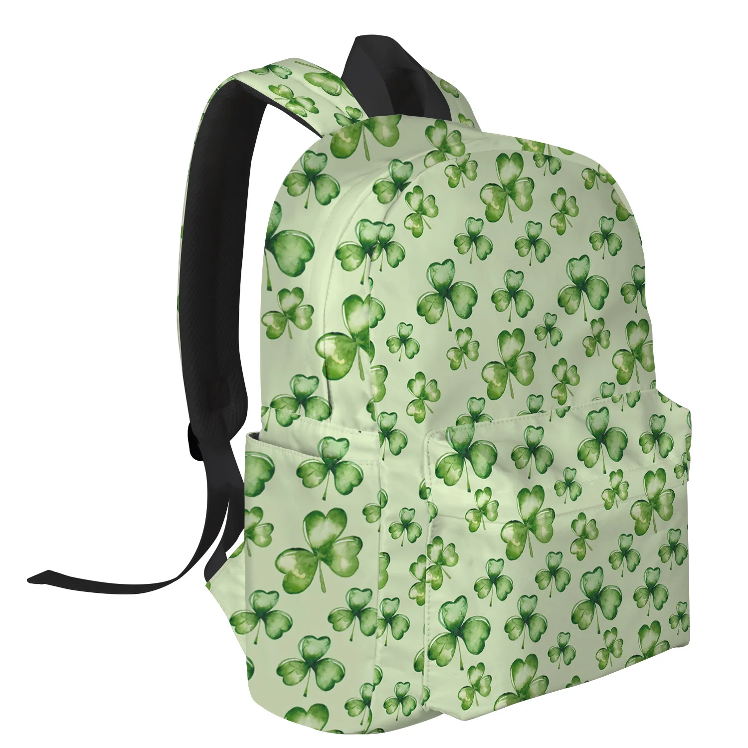 Зеленый Рюкзак с изображением клевера для подростков дорожные сумки школьные