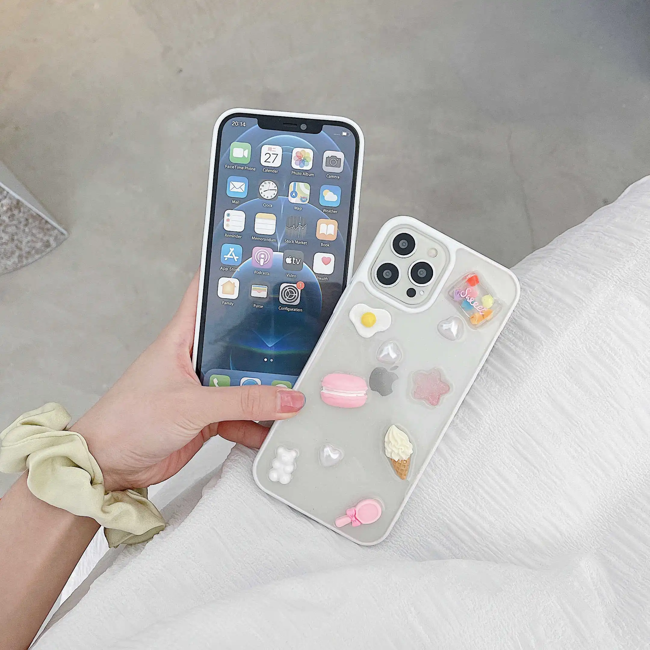 

Simple Cute 3D Marca Dragon Ice Cream Fried Eggs Candy Phone Cover for Iphone 11 12 Mini Pro Max 7 8p Se Xs Xr Clear Phone Cases