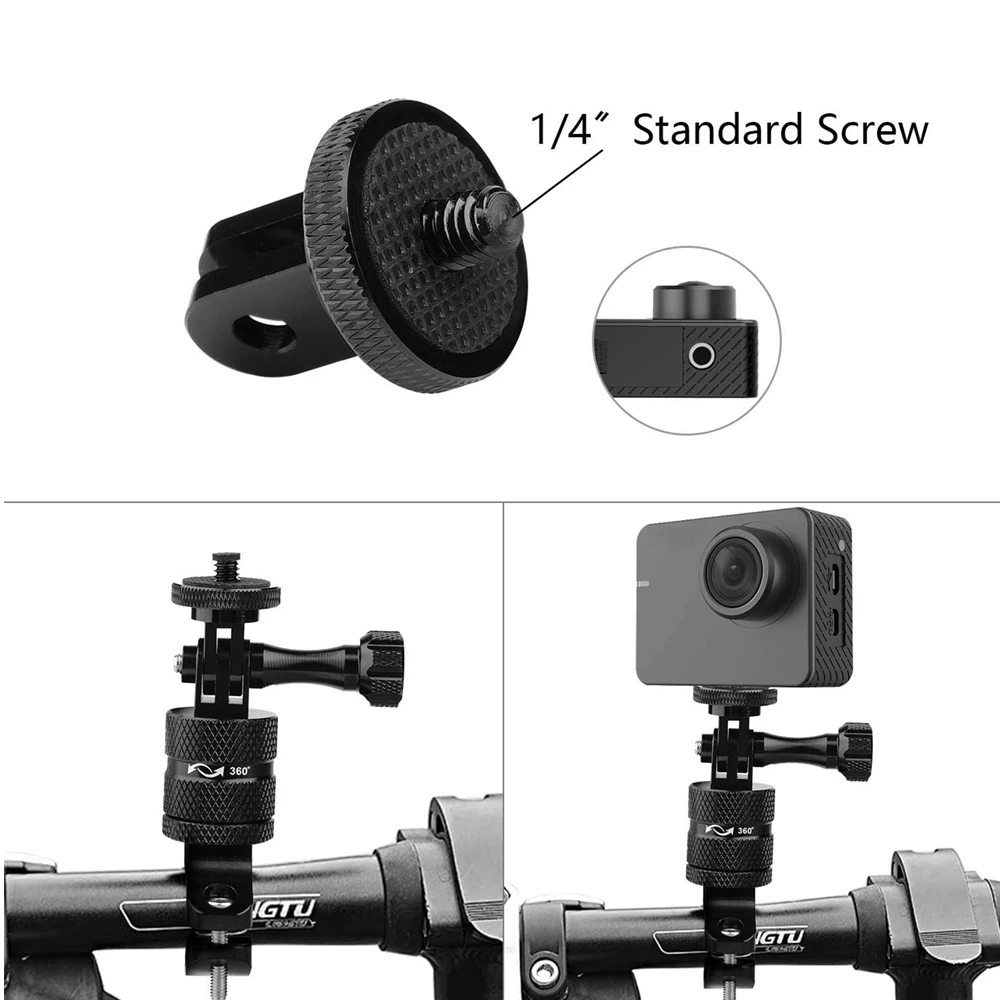 Алюминиевое Крепление на руль велосипеда с поворотом 360 градусов для Gopro Hero 9 8 7 6