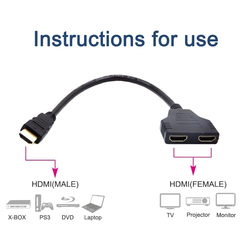 Переходник для кабеля штырь гнездо адаптер HDMI совместимый удлинитель провод