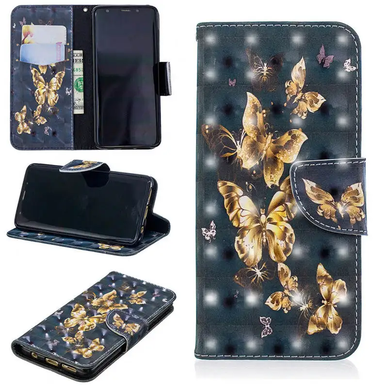 5 3D чехол для телефона samsung Galaxy Note 10 S10 S9 S8 Plus S10E чехол для samsung S8 S9 S10 Plus Чехол-книжка кожаный кошелек - Цвет: 5