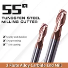 Фрезы твердосплавные вольфрамовые с 2 канавками, хвостовик 4-20 мм