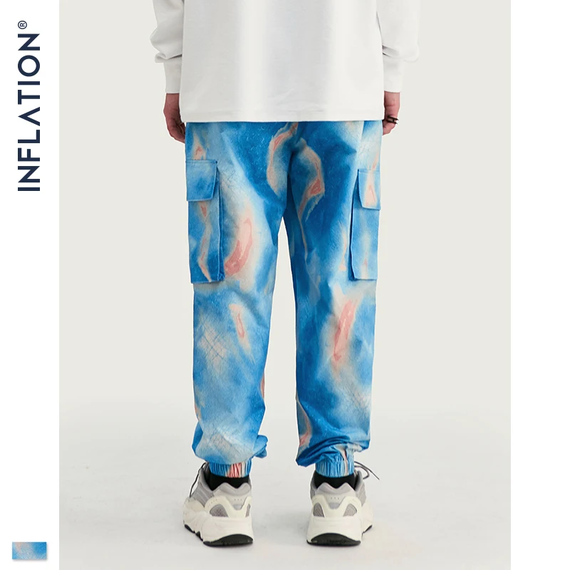 INFLATION 2020 FW мужские брюки джоггеры покраска свободный крой осенние с эластичной