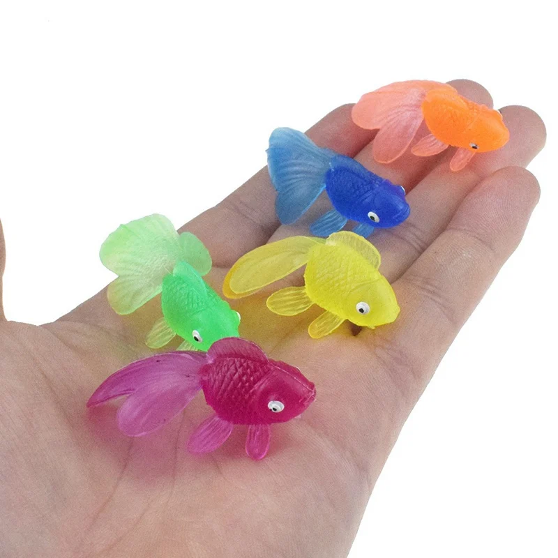 

10pcs/pack Simulation Mini Colorful PVC Plastic Vivid Small Goldfish Soft Fish Model Toy For Children Random Color