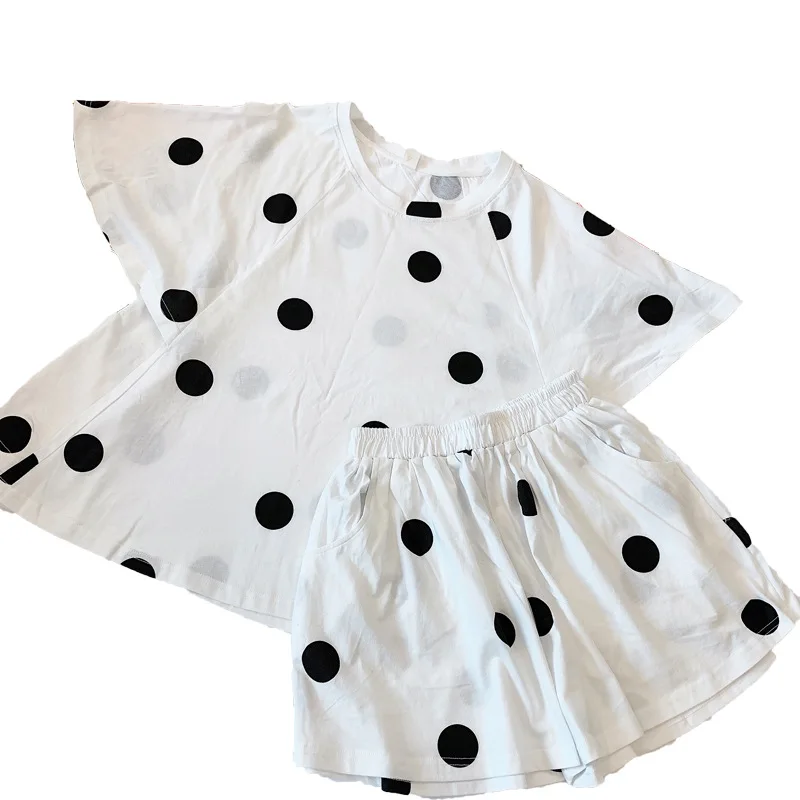 

Women Casual 2PCS Pajamas Suit Summer Polka Dot Print O-Neck Top&Shorts Home Clothes Faux Silk Nightwear Loose Sleepwear