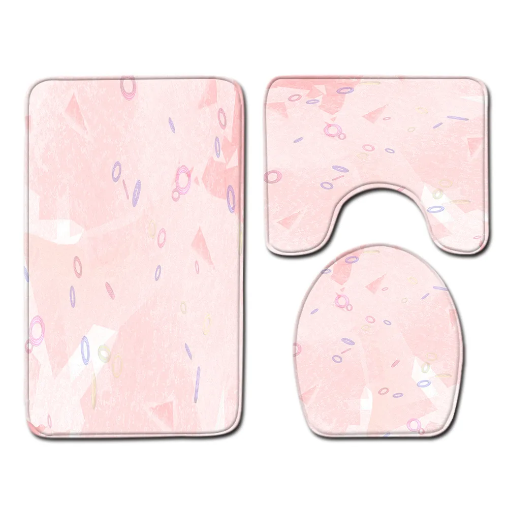 

Zeegle Bath Mat Set Flannel Bathroom Mat Toilet Foot Rug Bathroom Carpet Toilet Seat Cover Entrance Door Mat Shower Room Mat