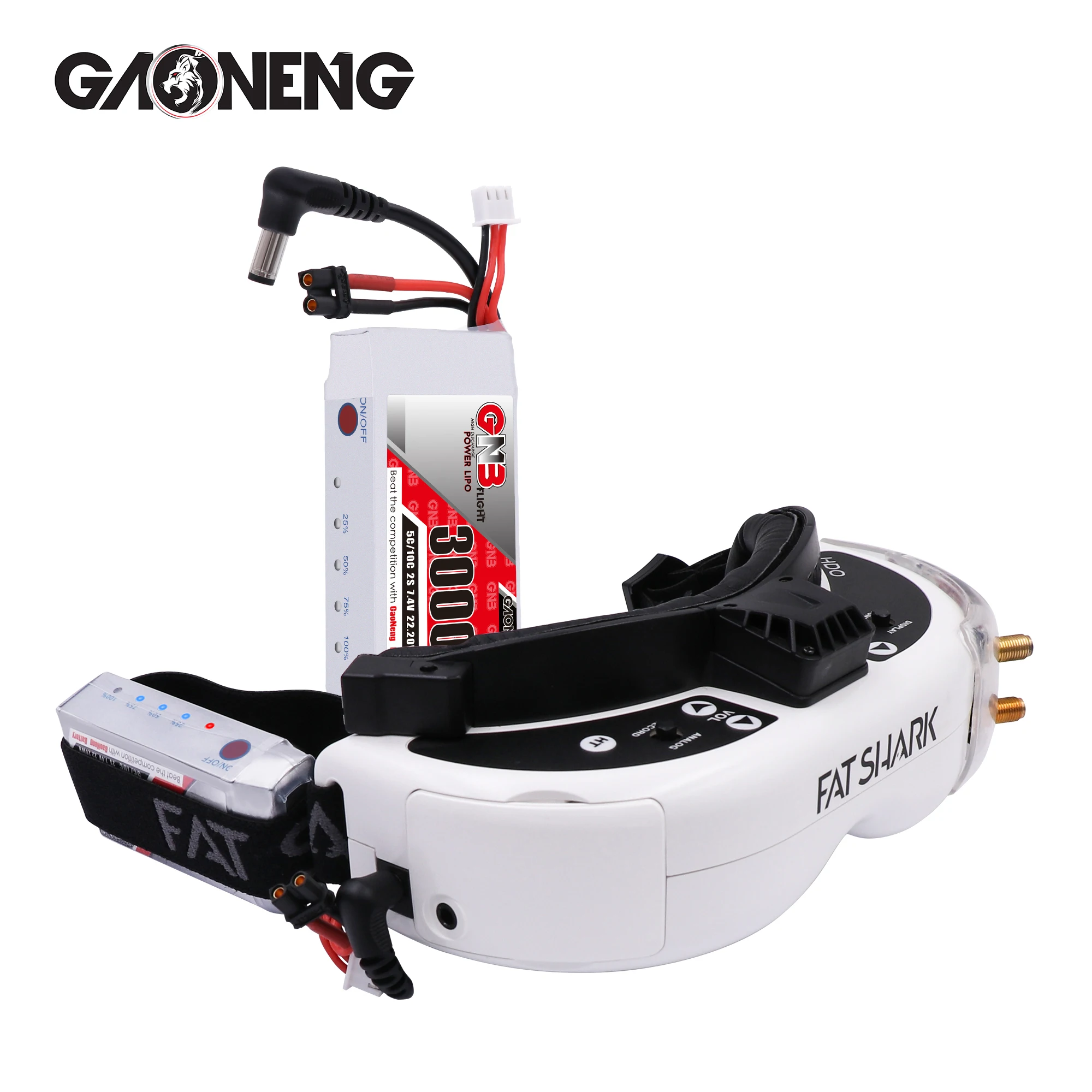 Индикатор заряда батареи Gaoneng GNB 3000 мАч 2S1P 7 4 В 5C для очков Fatshark Dominator Skyzone Aomway FPV |