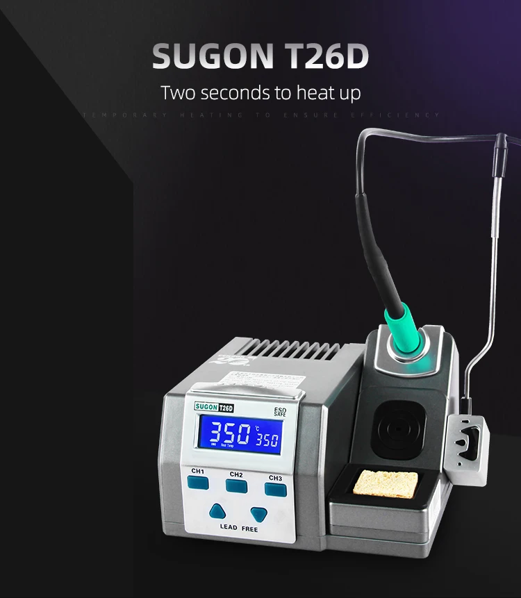 

SUGON T26D Soldering Station Lead-free 2S Rapid Welding Rework Station For JBC Soldering Iron Tip BGA PCB IC Repair Solder Tools