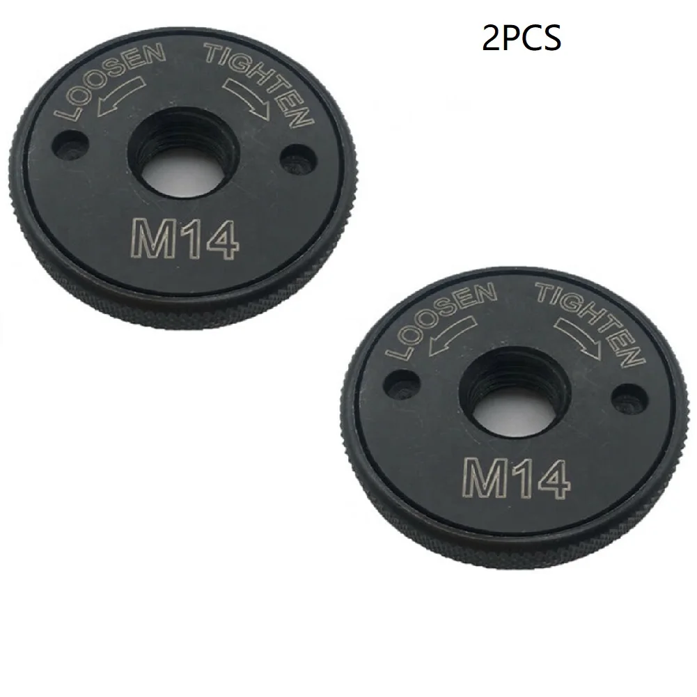 

2 Pcs Flange Nuts Locking Nuts Quick-release Clamping Plate Chunk 230mm Black Flex 115 - 230 For M14 Angle Grinder Accessories
