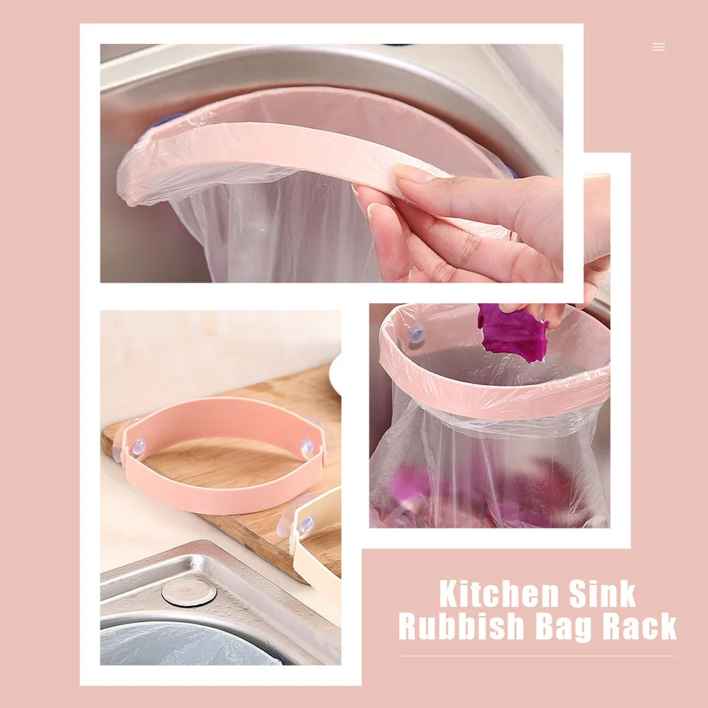 

4pcs Kitchen Sink Garbage Bag Fixing Racks Foldable Rubbish Bag Holding Racks