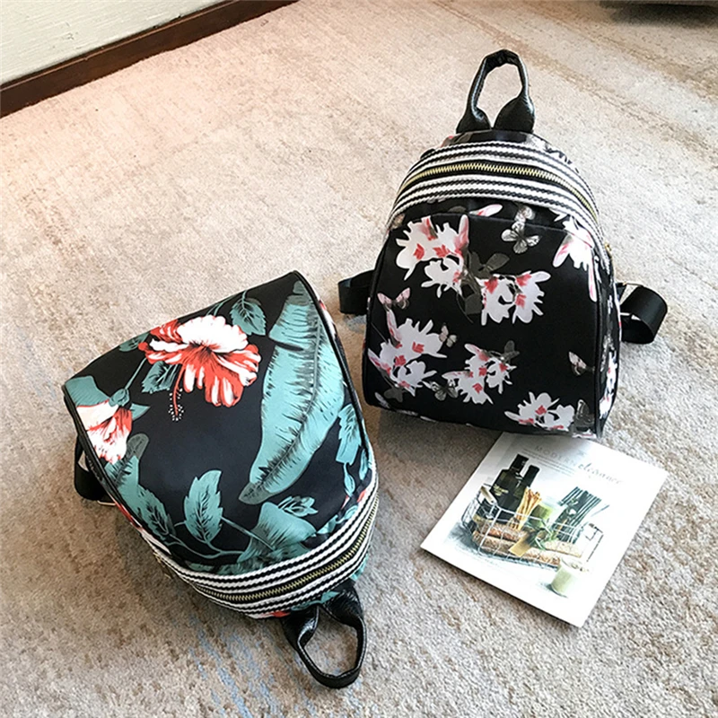 Женский рюкзак на молнии с цветочным принтом в стиле ретро ​​женский школьный